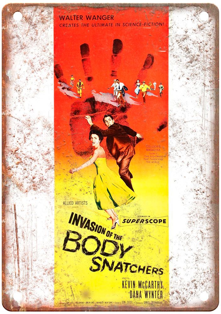 Invasion Of Body Snatchers 1956 Vintage Movie Poster Old Retro Look Metal Sign