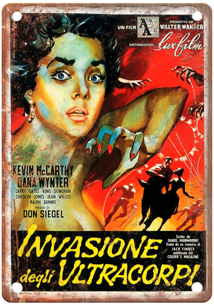 Invasion Of Body Snatchers 1956 Vintage Movie Poster Old Retro Look Metal Sign