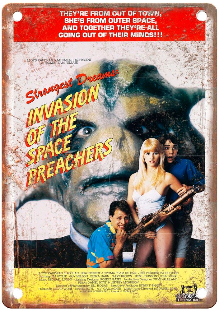 Invasion Of Space Preachers Vintage Movie Poster Old Retro Look Metal Sign