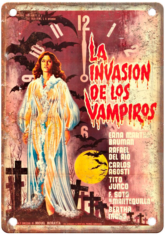 Invasion Of Vampires Vintage Movie Poster Old Retro Look Metal Sign