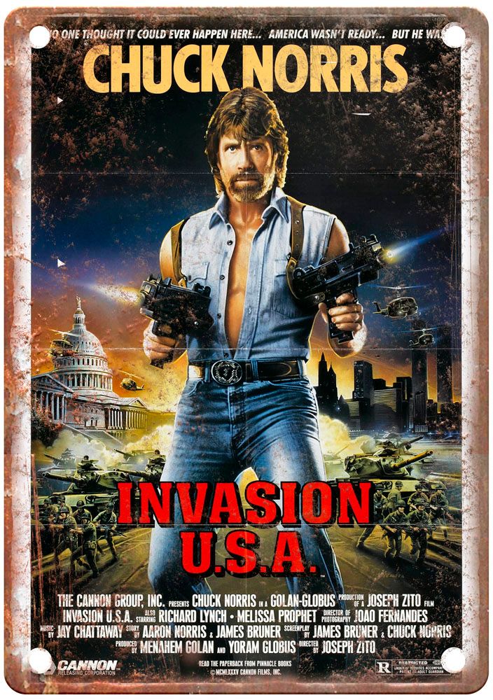 Invasion Usa Vintage Movie Poster Old Retro Look Metal Sign