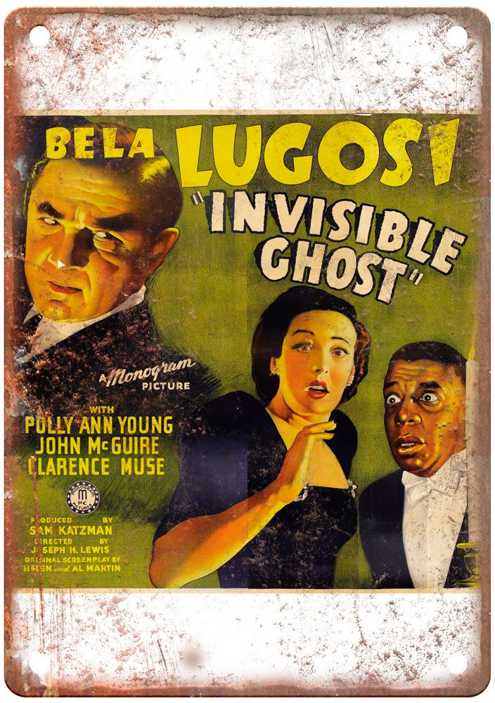 Invisible Ghost Vintage Movie Poster Old Retro Look Metal Sign