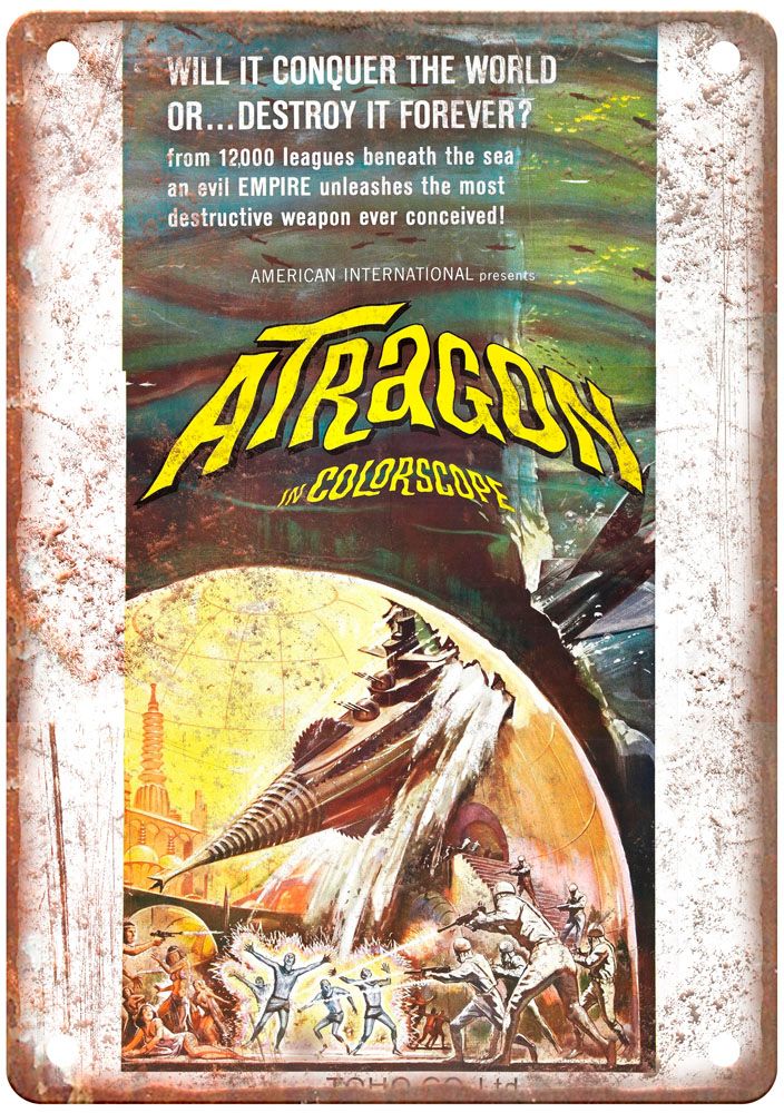 Atragon Vintage Movie Poster Old Retro Look Metal Sign