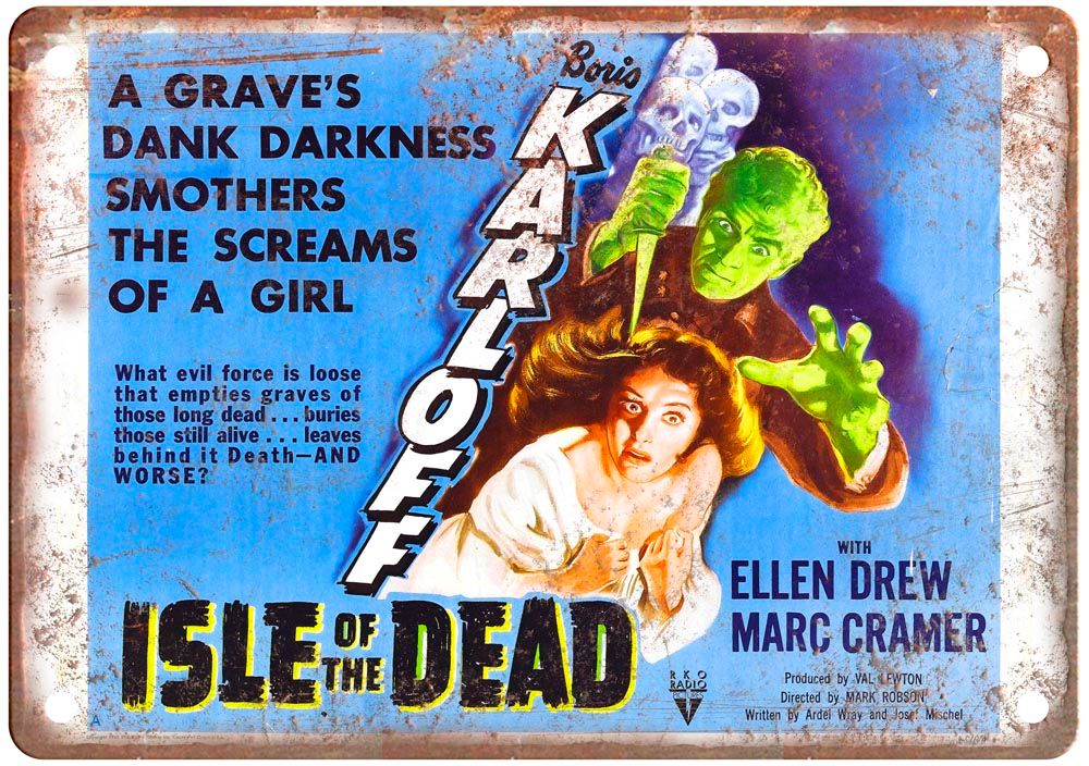 Isle Of The Dead Vintage Movie Poster Old Retro Look Metal Sign