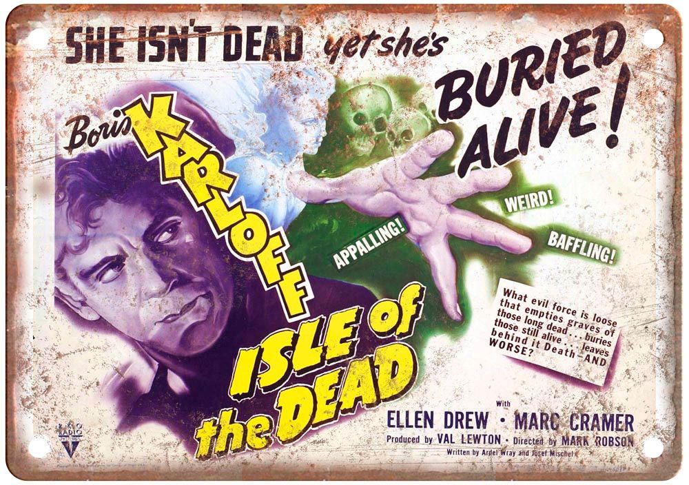 Isle Of The Dead Vintage Movie Poster Old Retro Look Metal Sign