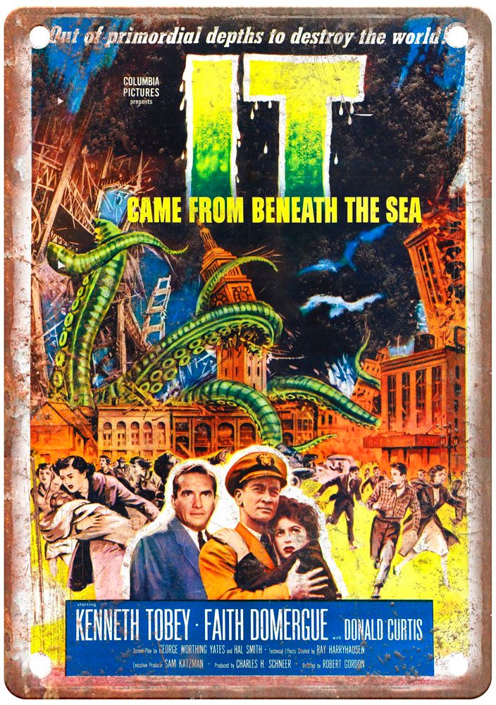 It Came From Beneath Sea Vintage Movie Poster Old Retro Look Metal Sign