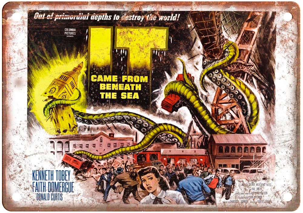 It Came From Beneath Sea Vintage Movie Poster Old Retro Look Metal Sign