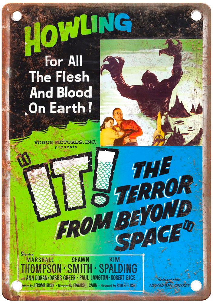 It Terror From Beyond Space Vintage Movie Poster Old Retro Look Metal Sign