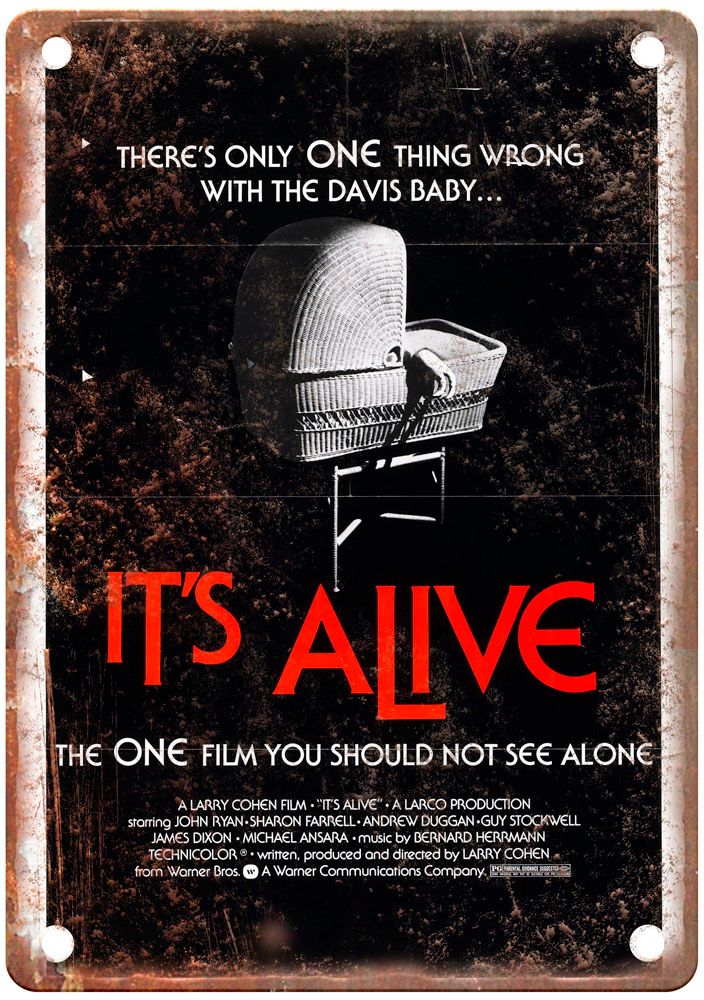 Its Alive Vintage Movie Poster Old Retro Look Metal Sign