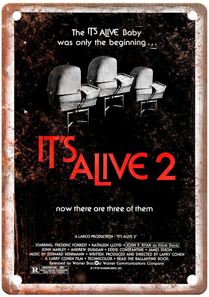 Its Alive 2 Vintage Movie Poster Old Retro Look Metal Sign