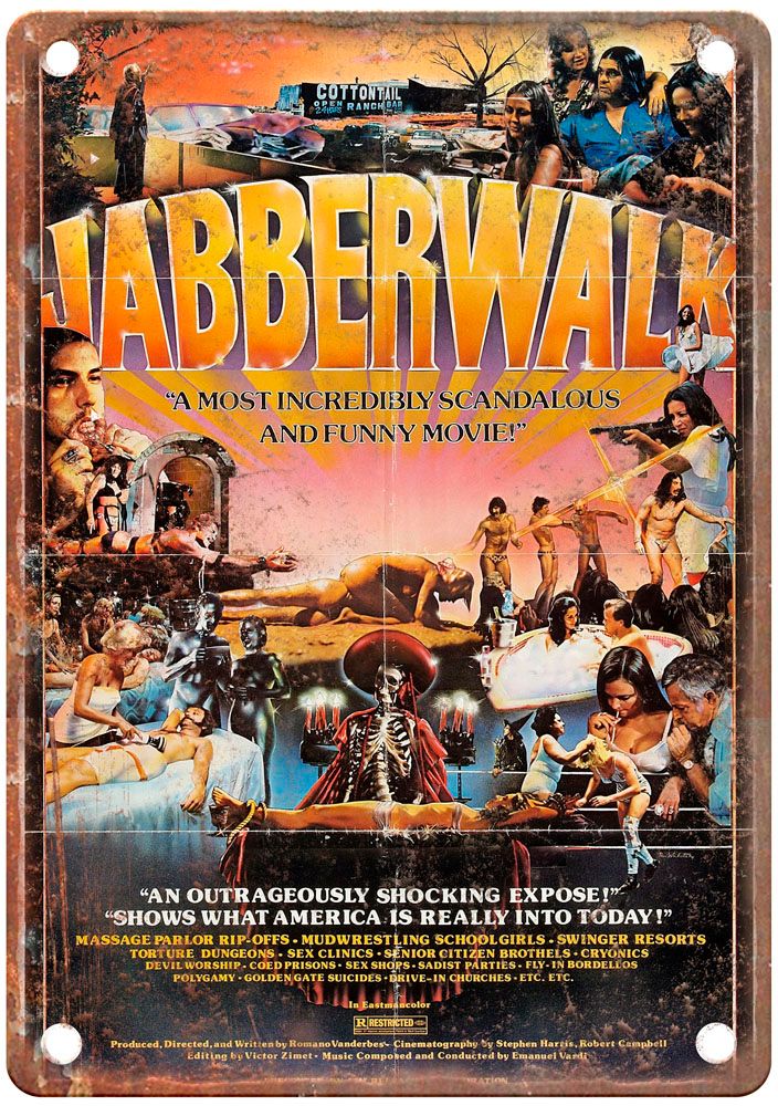 Jabberwalk Poster Vintage Movie Poster Old Retro Look Metal Sign