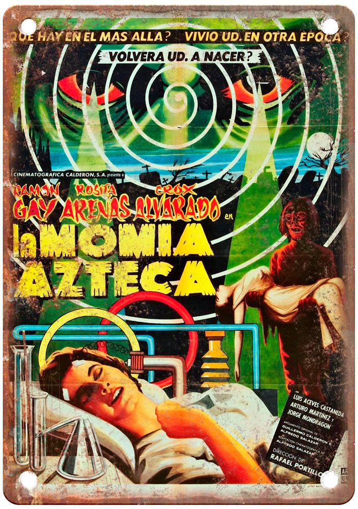 Attack Of Aztec Mummy Vintage Movie Poster Old Retro Look Metal Sign