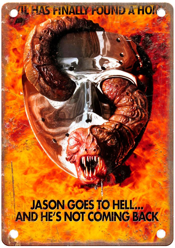 Jason Goes To Hell Poster Vintage Movie Poster Old Retro Look Metal Sign