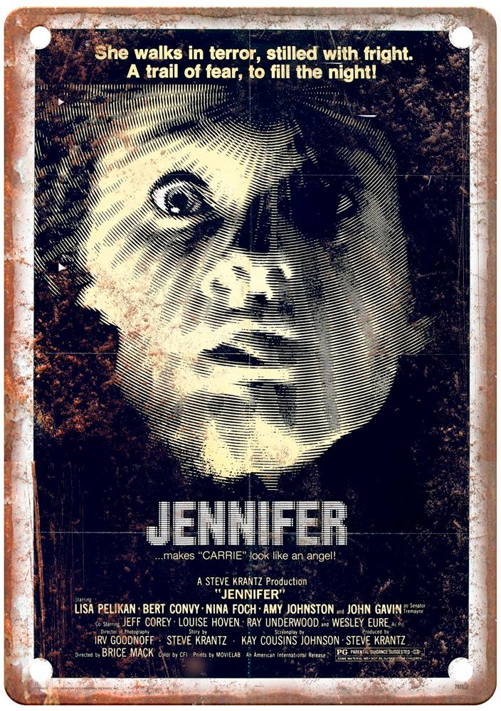 Jennifer Poster Vintage Movie Poster Old Retro Look Metal Sign