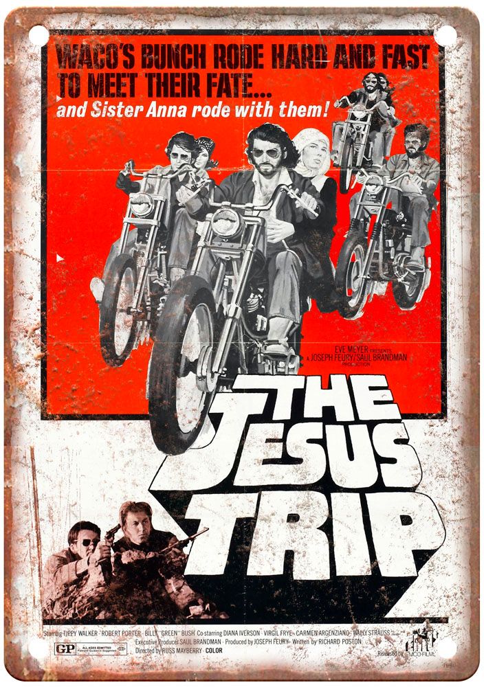 Jesus Trip Poster Vintage Movie Poster Old Retro Look Metal Sign