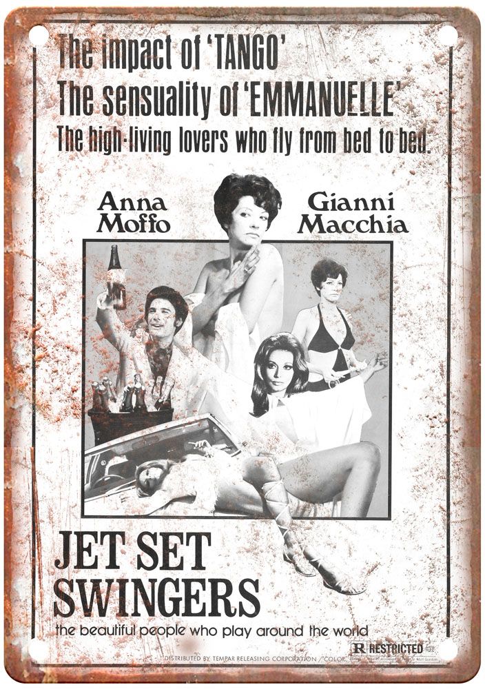 Jet Set Swingers Poster Vintage Movie Poster Old Retro Look Metal Sign