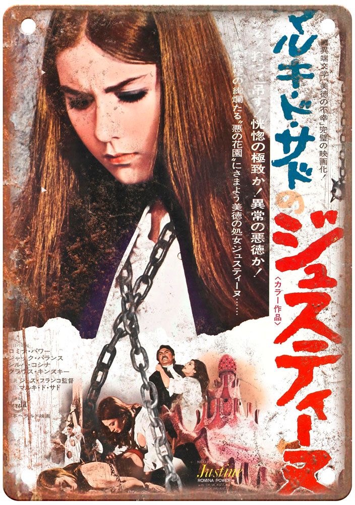 Justine 1969 Poster Vintage Movie Poster Old Retro Look Metal Sign