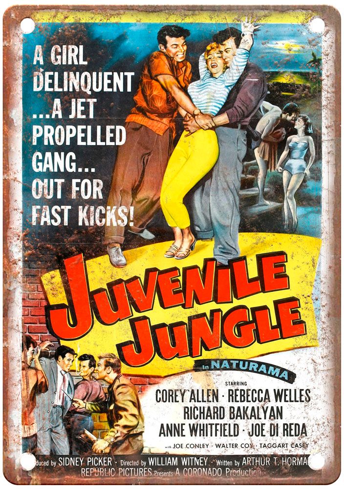 Juvenile Jungle Poster Vintage Movie Poster Old Retro Look Metal Sign