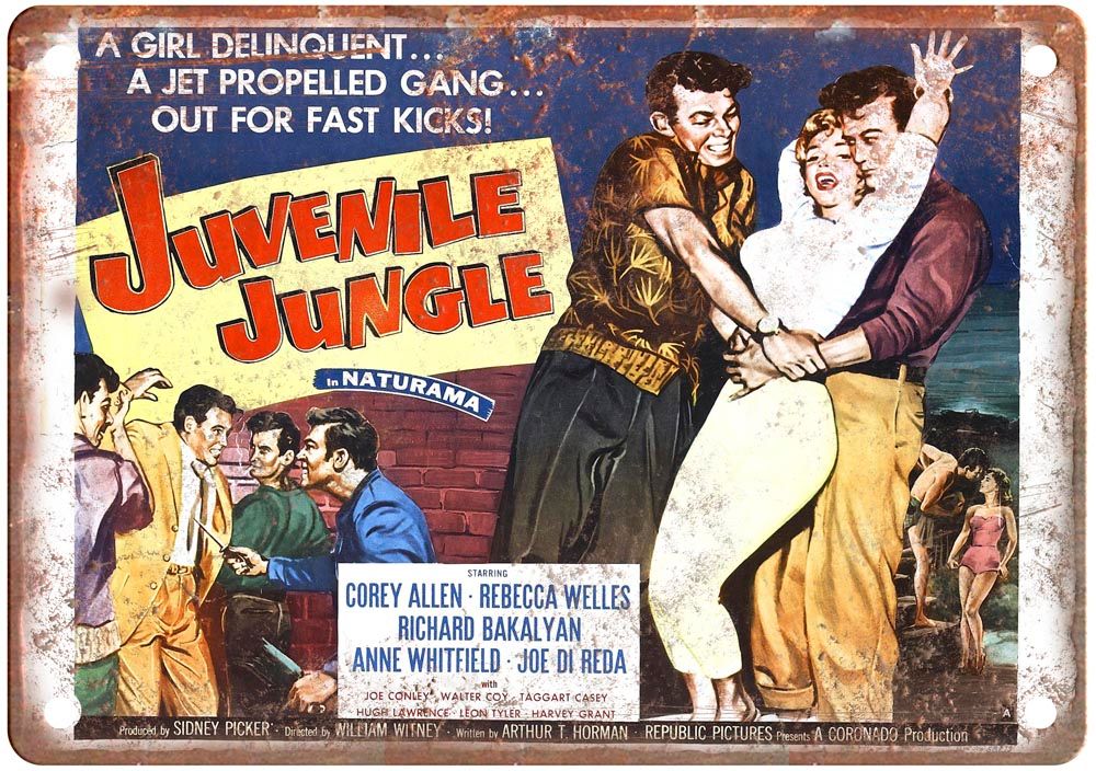 Juvenile Jungle Poster Vintage Movie Poster Old Retro Look Metal Sign