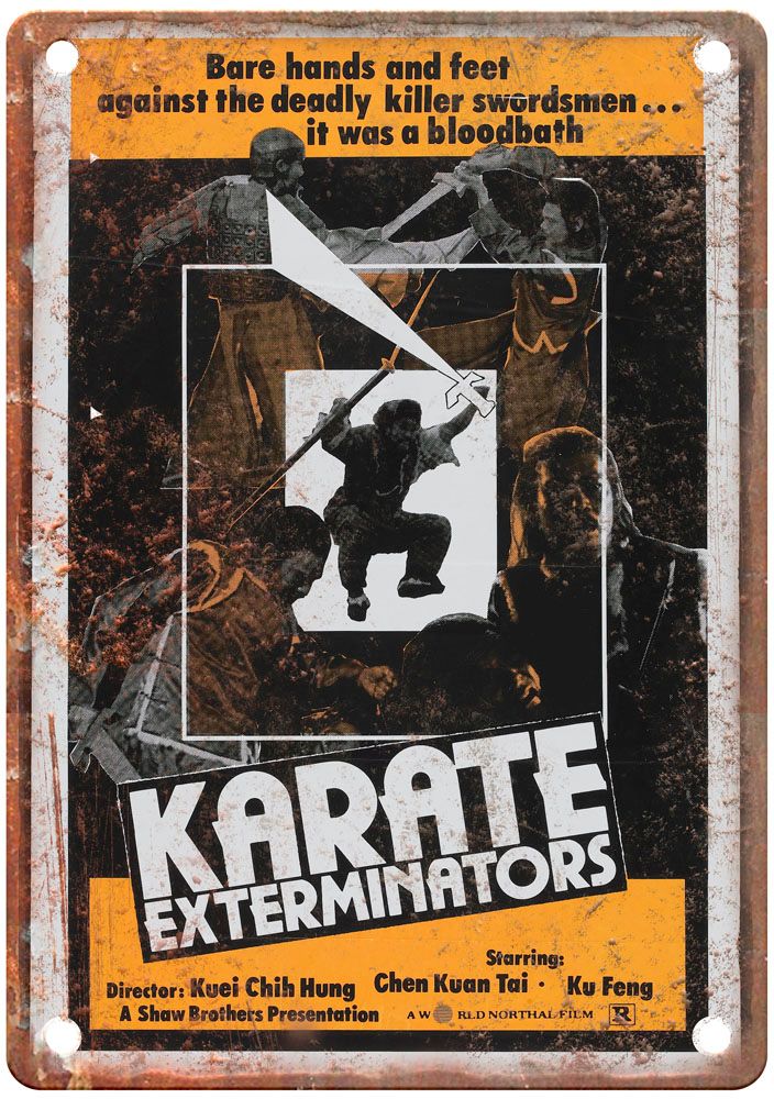 Karate Exterminators Vintage Movie Poster Old Retro Look Metal Sign