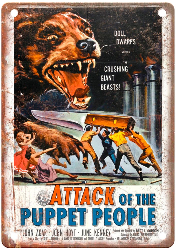 Attack Of Puppet People Vintage Movie Poster Old Retro Look Metal Sign