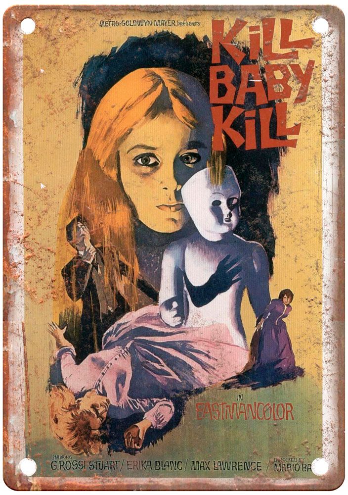 Kill Baby Kill 1966 Vintage Movie Poster Old Retro Look Metal Sign