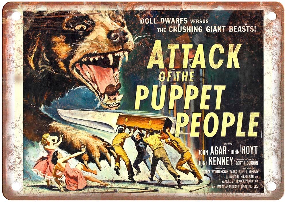 Attack Of Puppet People Vintage Movie Poster Old Retro Look Metal Sign