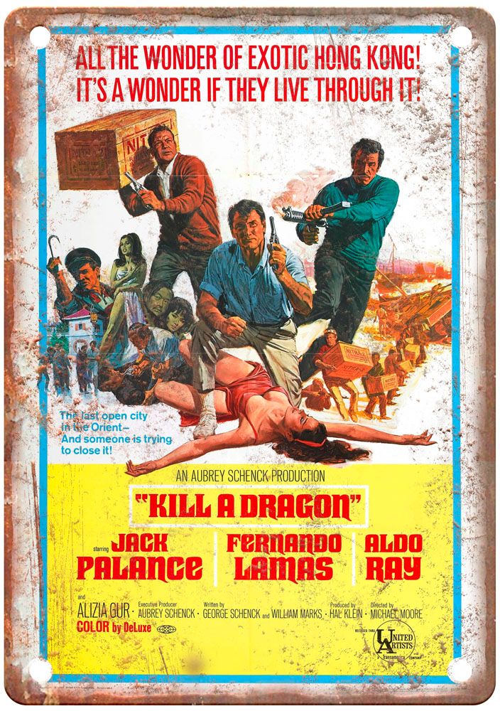 Kill Dragon 0 Vintage Movie Poster Old Retro Look Metal Sign