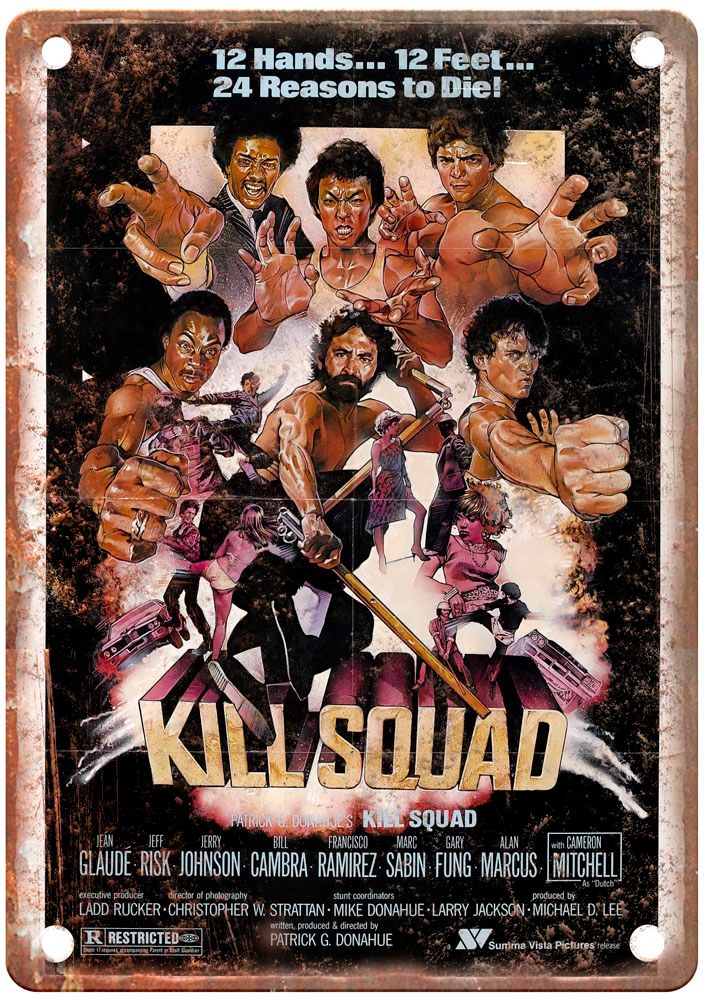 Kill Squad Vintage Movie Poster Old Retro Look Metal Sign