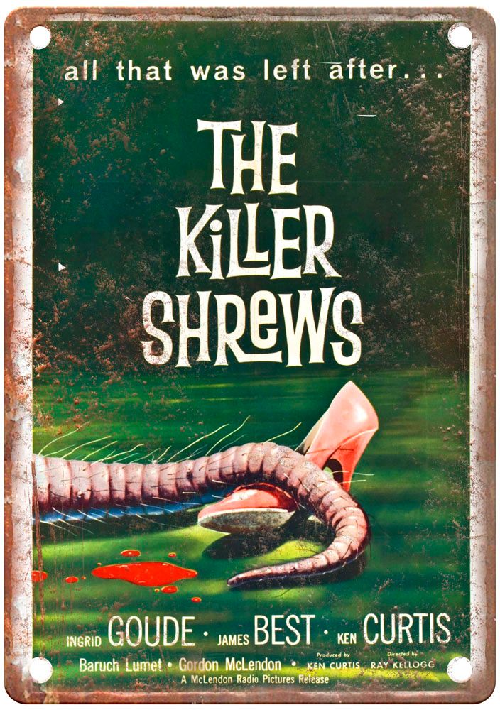 Killer Shrews Vintage Movie Poster Old Retro Look Metal Sign