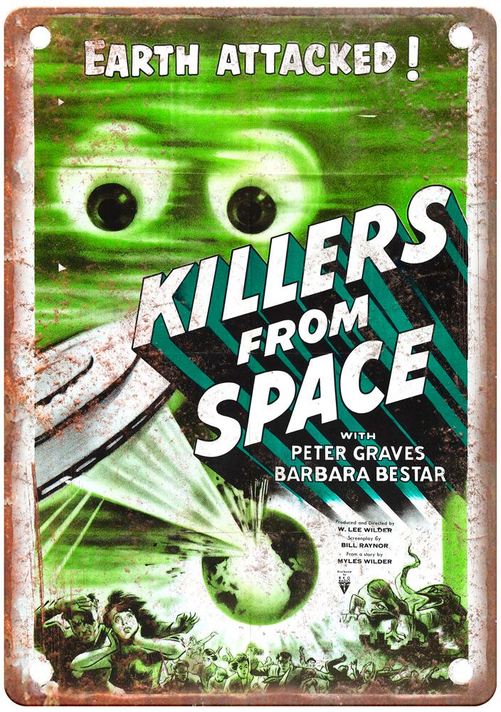 Killers From Space Vintage Movie Poster Old Retro Look Metal Sign