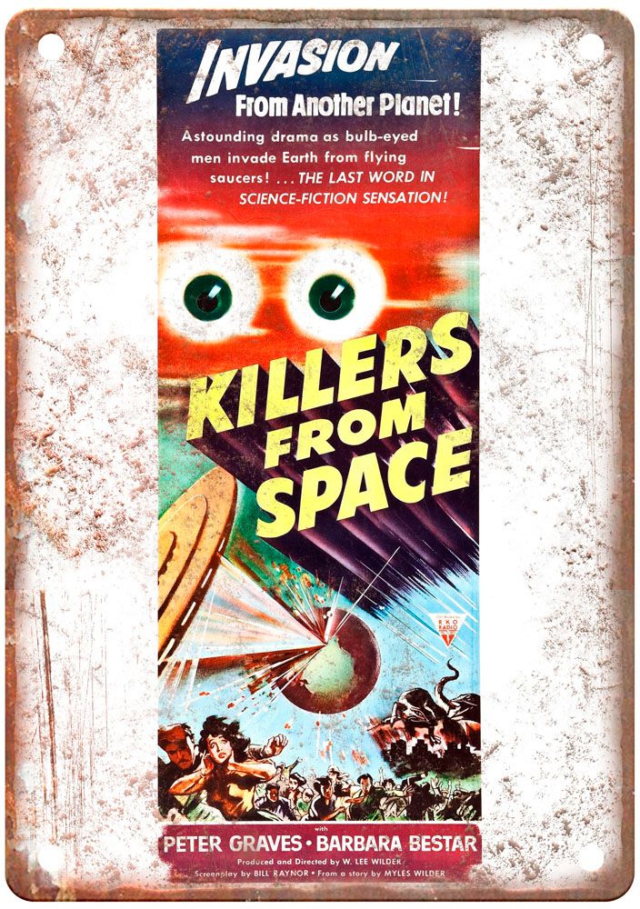 Killers From Space Vintage Movie Poster Old Retro Look Metal Sign