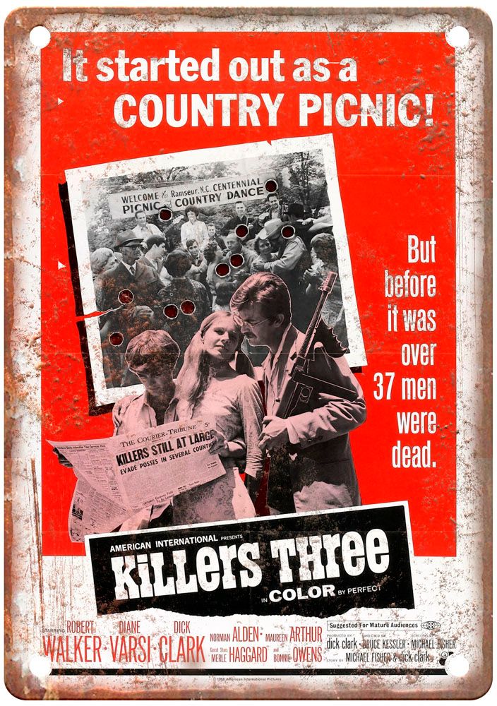 Killers Three Vintage Movie Poster Old Retro Look Metal Sign