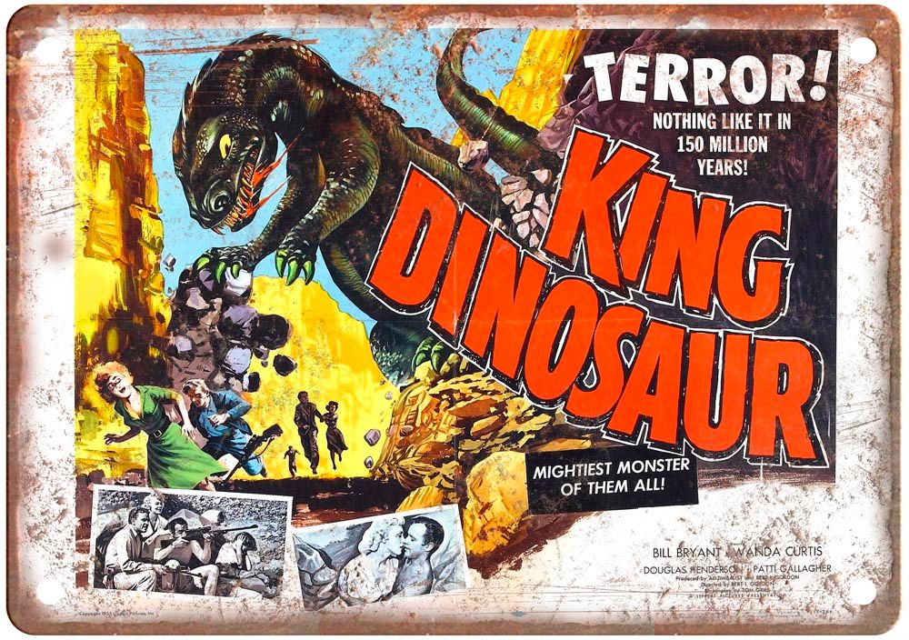 King Dinosaur Vintage Movie Poster Old Retro Look Metal Sign