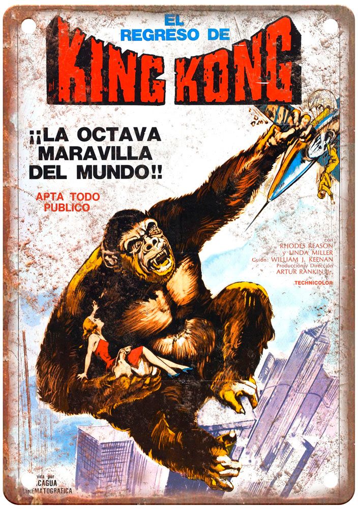 King Kong Escapes Vintage Movie Poster Old Retro Look Metal Sign