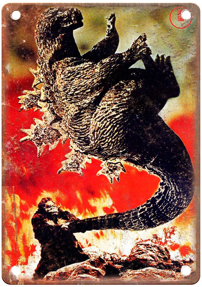 King Kong Vs Godzilla Vintage Movie Poster Old Retro Look Metal Sign