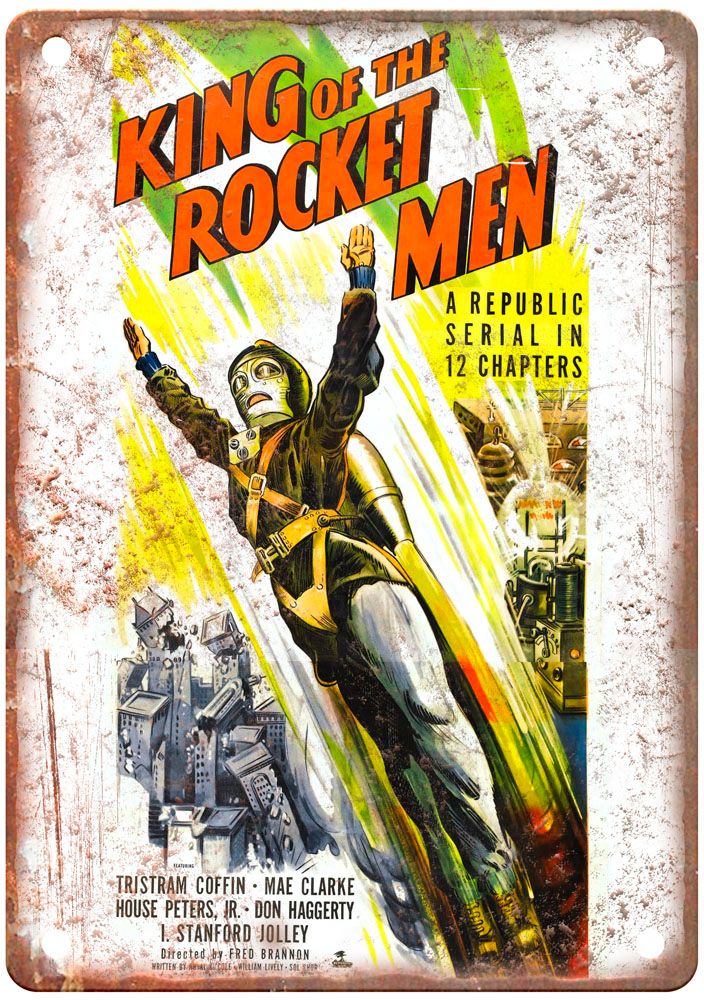 King Of Rocket Men Vintage Movie Poster Old Retro Look Metal Sign