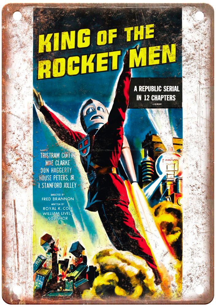 King Of Rocket Men Vintage Movie Poster Old Retro Look Metal Sign