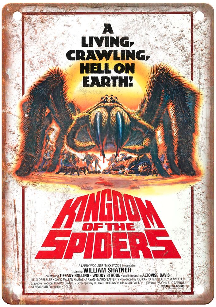 Kingdom Of The Spiders Vintage Movie Poster Old Retro Look Metal Sign