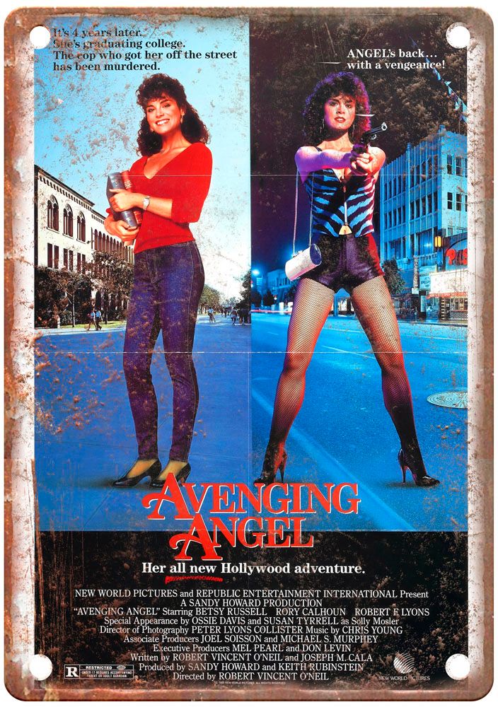 Avenging Angel Vintage Movie Poster Old Retro Look Metal Sign