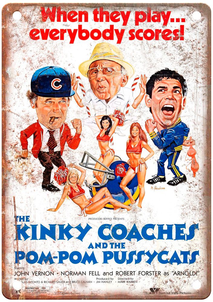 Kinky Coaches And Pom Pom Pussycats Vintage Movie Poster Old Retro Look Metal Sign