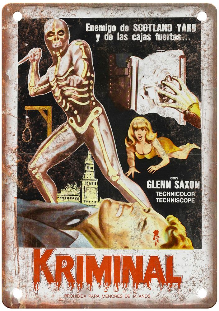 Kriminal Vintage Movie Poster Old Retro Look Metal Sign