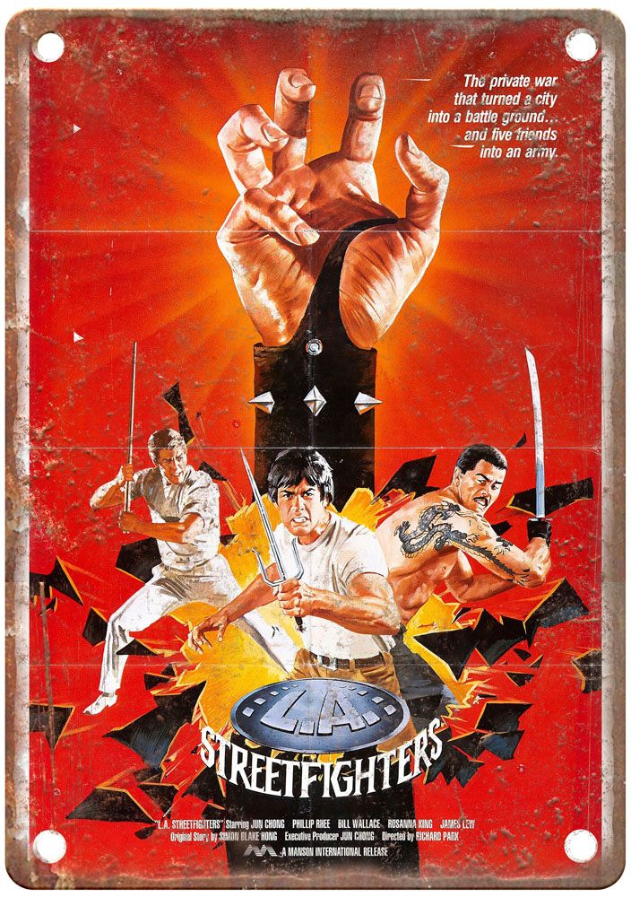 La Streetfighters Vintage Movie Poster Old Retro Look Metal Sign