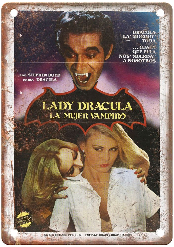 Lady Dracula Vintage Movie Poster Old Retro Look Metal Sign