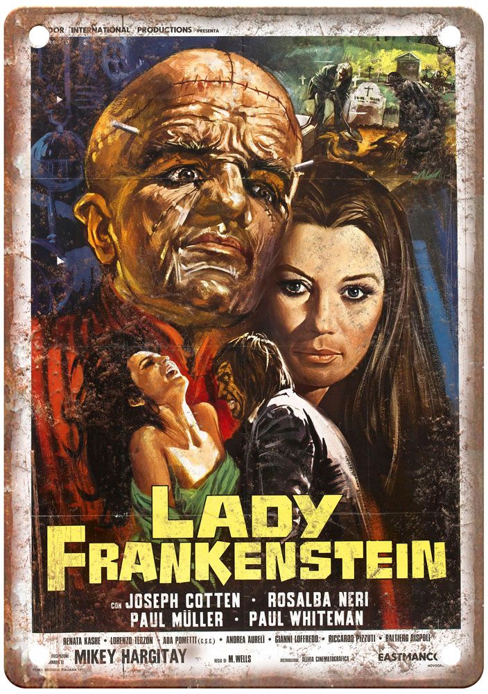 Lady Frankenstein Vintage Movie Poster Old Retro Look Metal Sign