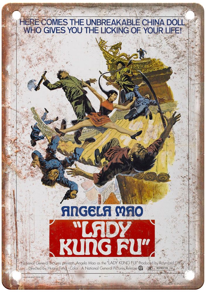 Lady Kung Fu Vintage Movie Poster Old Retro Look Metal Sign