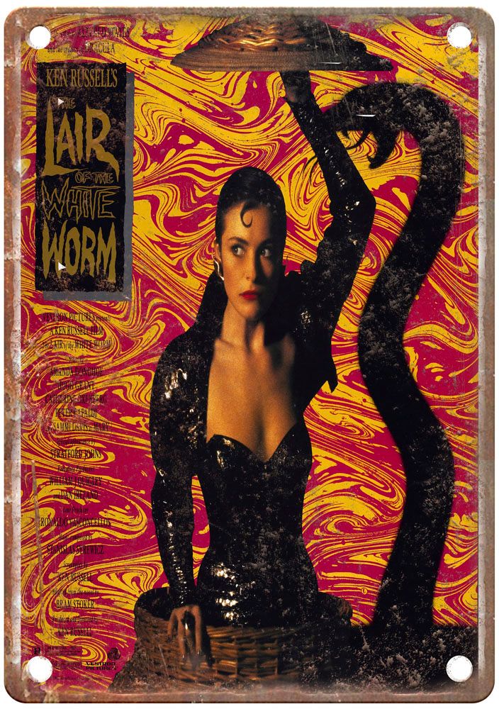 Lair Of White Worm Vintage Movie Poster Old Retro Look Metal Sign