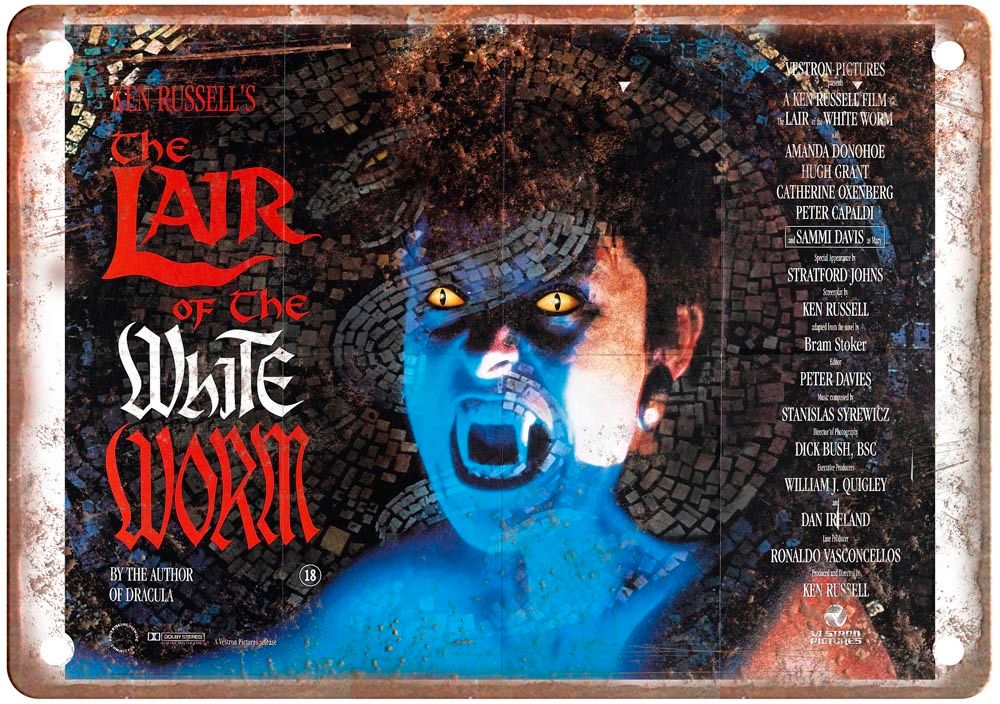 Lair Of White Worm Vintage Movie Poster Old Retro Look Metal Sign