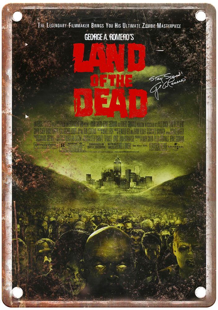 Land Of Dead Vintage Movie Poster Old Retro Look Metal Sign