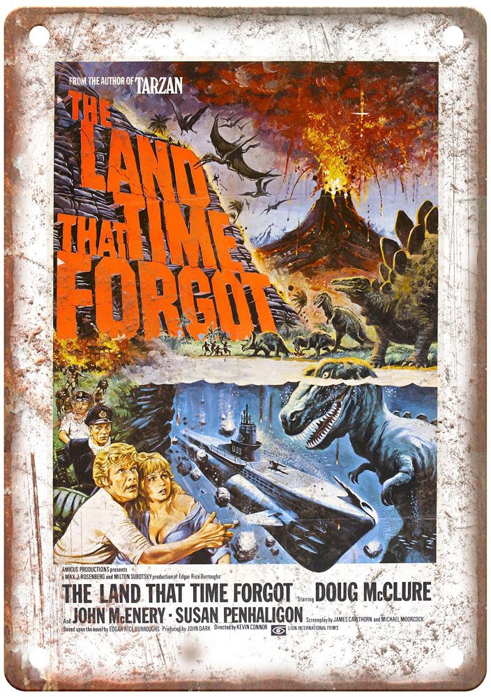 Land That Time Forgot Vintage Movie Poster Old Retro Look Metal Sign